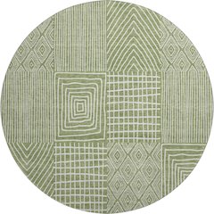 Premium Machine Washable Mayfield AMF990 Green 8' x 8' Round Rug