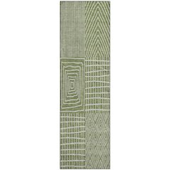 Premium Machine Washable Mayfield AMF990 Green 2'3" x 7'6" Runner Rug