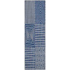 Premium Machine Washable Mayfield AMF990 Navy 2'3" x 7'6" Runner Rug