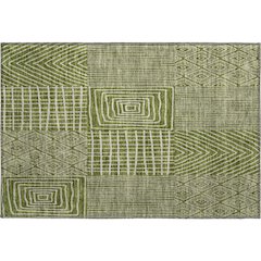 Premium Machine Washable Mayfield AMF990 Olive 1'8" x 2'6" Rug