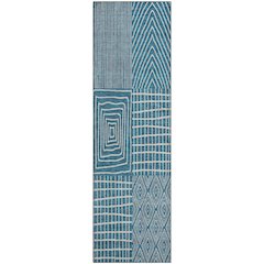 Premium Machine Washable Mayfield AMF990 Teal 2'3" x 7'6" Runner Rug