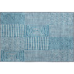 Premium Machine Washable Mayfield AMF990 Teal 1'8" x 2'6" Rug