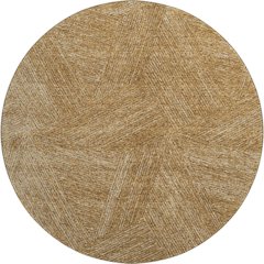 Premium Machine Washable Mayfield AMF991 Gold 8' x 8' Round Rug