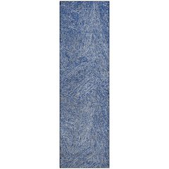 Premium Machine Washable Mayfield AMF991 Navy 2'3" x 7'6" Runner Rug