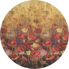 Premium Machine Washable Mayfield AMF992 Gold 8' x 8' Round Rug