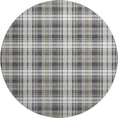 Premium Machine Washable Mayfield AMF993 Charcoal 8' x 8' Round Rug