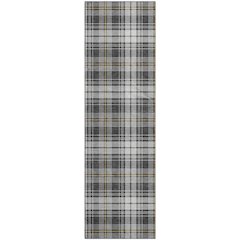 Premium Machine Washable Mayfield AMF993 Charcoal 2'3" x 7'6" Runner Rug