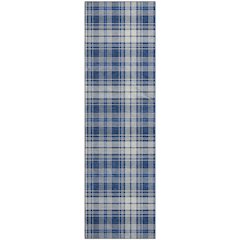 Premium Machine Washable Mayfield AMF993 Navy 2'3" x 7'6" Runner Rug