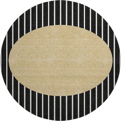 Premium Machine Washable Mayfield AMF994 Black 8' x 8' Round Rug
