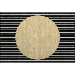 Premium Machine Washable Mayfield AMF994 Black 1'8" x 2'6" Rug