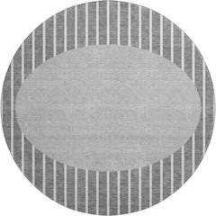 Premium Machine Washable Mayfield AMF994 Gray 8' x 8' Round Rug