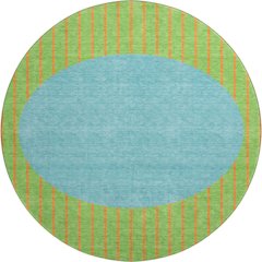Premium Machine Washable Mayfield AMF994 Lime 8' x 8' Round Rug