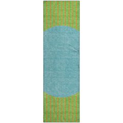 Premium Machine Washable Mayfield AMF994 Lime 2'3" x 7'6" Runner Rug