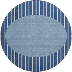Premium Machine Washable Mayfield AMF994 Navy 8' x 8' Round Rug