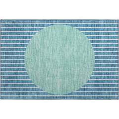 Premium Machine Washable Mayfield AMF994 Teal 1'8" x 2'6" Rug