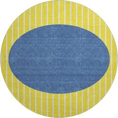 Premium Machine Washable Mayfield AMF994 Yellow 8' x 8' Round Rug