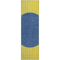 Premium Machine Washable Mayfield AMF994 Yellow 2'3" x 7'6" Runner Rug