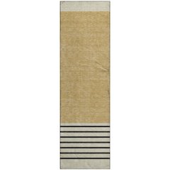 Premium Machine Washable Mayfield AMF995 Gold 2'3" x 7'6" Runner Rug