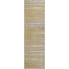 Premium Machine Washable Mayfield AMF996 Gold 2'3" x 7'6" Runner Rug