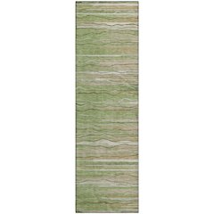 Premium Machine Washable Mayfield AMF996 Green 2'3" x 7'6" Runner Rug