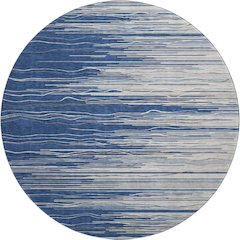 Premium Machine Washable Mayfield AMF996 Navy 8' x 8' Round Rug