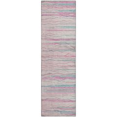 Premium Machine Washable Mayfield AMF996 Pink 2'3" x 7'6" Runner Rug