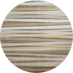 Premium Machine Washable Mayfield AMF997 Brown 8' x 8' Round Rug