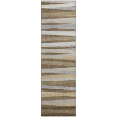Premium Machine Washable Mayfield AMF997 Brown 2'3" x 7'6" Runner Rug