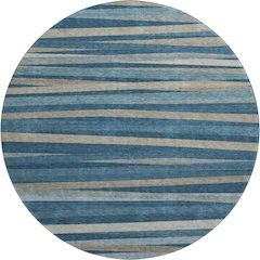 Premium Machine Washable Mayfield AMF997 Denim 8' x 8' Round Rug