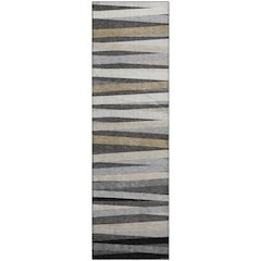 Premium Machine Washable Mayfield AMF997 Gray 2'3" x 7'6" Runner Rug