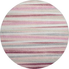 Premium Machine Washable Mayfield AMF997 Pink 8' x 8' Round Rug