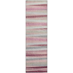 Premium Machine Washable Mayfield AMF997 Pink 2'3" x 7'6" Runner Rug