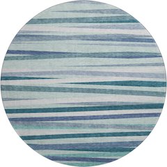 Premium Machine Washable Mayfield AMF997 Teal 8' x 8' Round Rug
