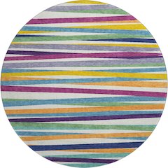 Premium Machine Washable Mayfield AMF997 White 8' x 8' Round Rug