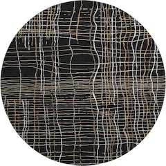 Premium Machine Washable Mayfield AMF998 Black 8' x 8' Round Rug