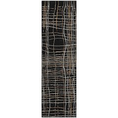 Premium Machine Washable Mayfield AMF998 Black 2'3" x 7'6" Runner Rug