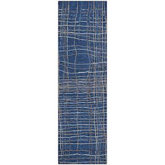 Premium Machine Washable Mayfield AMF998 Navy 2'3" x 7'6" Runner Rug