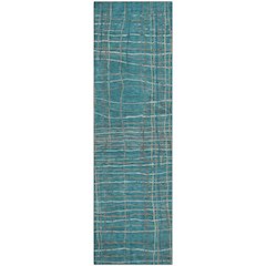 Premium Machine Washable Mayfield AMF998 Teal 2'3" x 7'6" Runner Rug