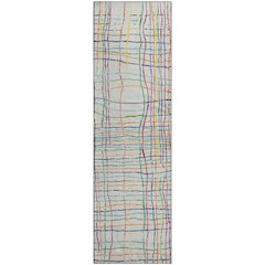 Premium Machine Washable Mayfield AMF998 White 2'3" x 7'6" Runner Rug