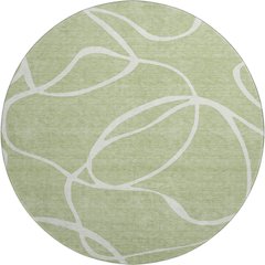 Premium Machine Washable Mayfield AMF999 Aloe 8' x 8' Round Rug