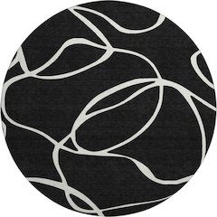 Premium Machine Washable Mayfield AMF999 Black 8' x 8' Round Rug