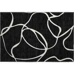 Premium Machine Washable Mayfield AMF999 Black 1'8" x 2'6" Rug