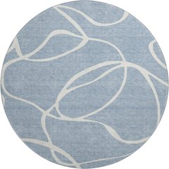 Premium Machine Washable Mayfield AMF999 Denim 8' x 8' Round Rug
