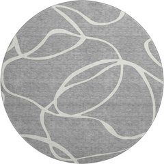 Premium Machine Washable Mayfield AMF999 Gray 8' x 8' Round Rug