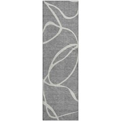 Premium Machine Washable Mayfield AMF999 Gray 2'3" x 7'6" Runner Rug
