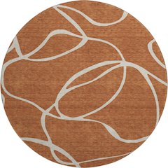 Premium Machine Washable Mayfield AMF999 Paprika 8' x 8' Round Rug