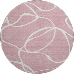 Premium Machine Washable Mayfield AMF999 Pink 8' x 8' Round Rug