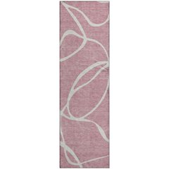 Premium Machine Washable Mayfield AMF999 Pink 2'3" x 7'6" Runner Rug