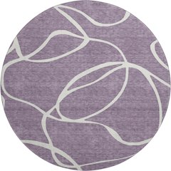 Premium Machine Washable Mayfield AMF999 Purple 8' x 8' Round Rug