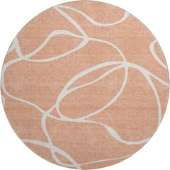 Premium Machine Washable Mayfield AMF999 Salmon 8' x 8' Round Rug